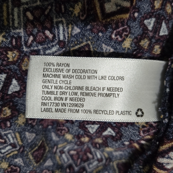 Knox Rose Boho Print Dress Embroidery Blue Midi Size Large - Picture 16 of 16